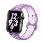 Breathable Sport Strap Wristband Replacement for Apple Watch Series Ultra/9/8/7/6/5/4/3/2/1/SE - 49MM/45MM/44MM/42MM (Purple Pink)